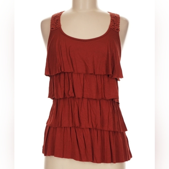 Wet Seal Tops - VTG Wet Seal boho tiered tank top in a warm rust/terracotta brown Womens Med